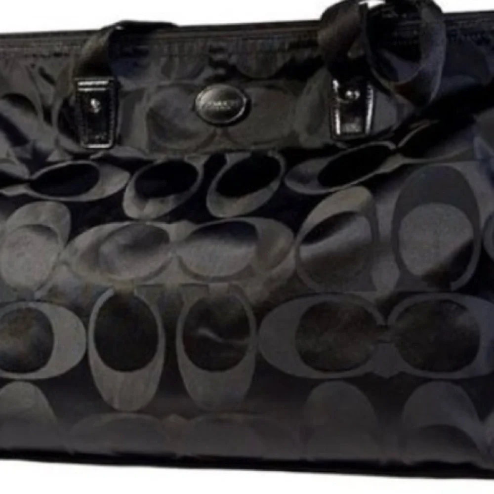 NWOT Coach Black Monogram/Classic Coach Signature Tote Bag Travel Overnight’s